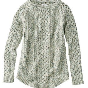 L.L. Bean Signature Fisherman Sweater, Teal, XS